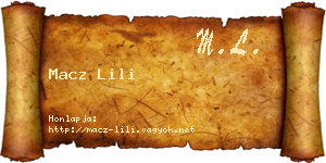 Macz Lili névjegykártya