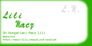 lili macz business card